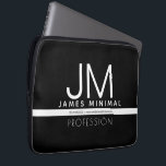Modern Professional Minimal Design | Black & White Laptop Sleeve<br><div class="desc">Modern,  fully customisable design template. Edit however you like!</div>