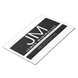 Modern Professional Minimal Design   Black & White Notepad