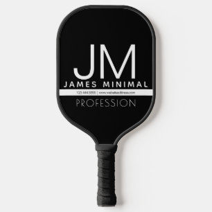 Modern Professional Minimal Design   Black & White Pickleball Paddle
