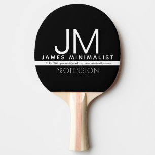 Modern Professional Minimal Design Black & White Ping Pong Paddle