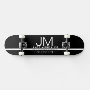 Modern Professional Minimal Design   Black & White Skateboard