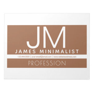 Modern Professional Minimal Design Brown & White Notepad
