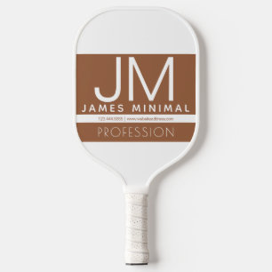 Modern Professional Minimal Design   Brown & White Pickleball Paddle