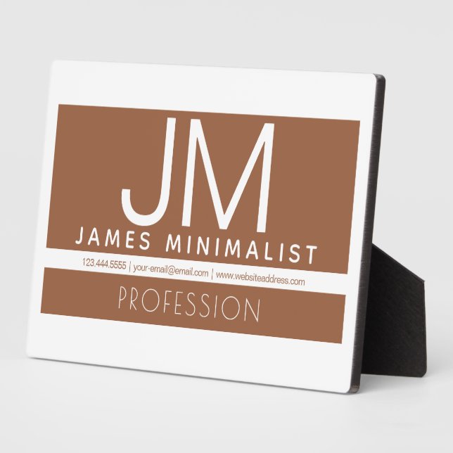 Modern Professional Minimal Design | Brown & White Plaque (Side)