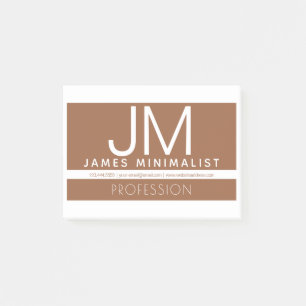 Modern Professional Minimal Design   Brown & White Post-it Notes