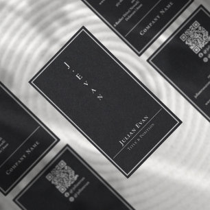 Modern Professional Minimal Typography Black Business Card