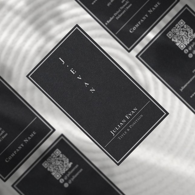 Modern Professional Minimal Typography Black  Business Card (Creator Uploaded)