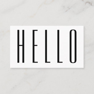 Modern Professional Minimalist Bold Hello Business Card