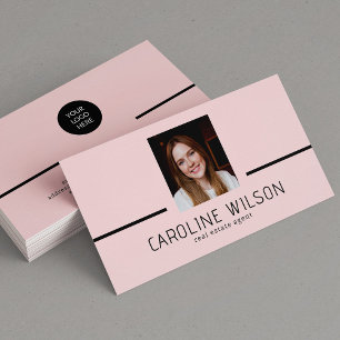 Modern professional minimalist chic logo photo business card