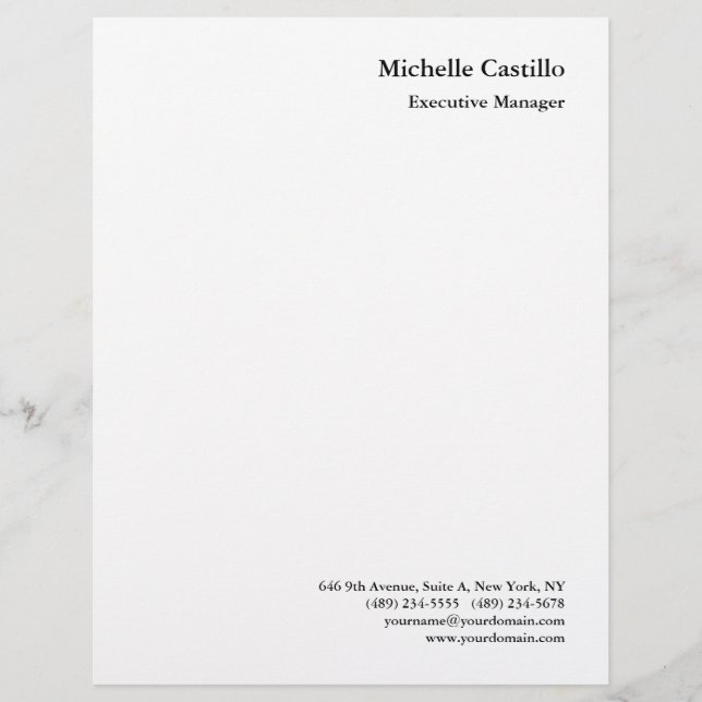 Modern Professional Minimalist  Custom Letterhead (Front)