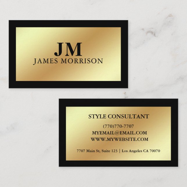 Modern Professional Minimalist Executive Generic Business Card (Front/Back)
