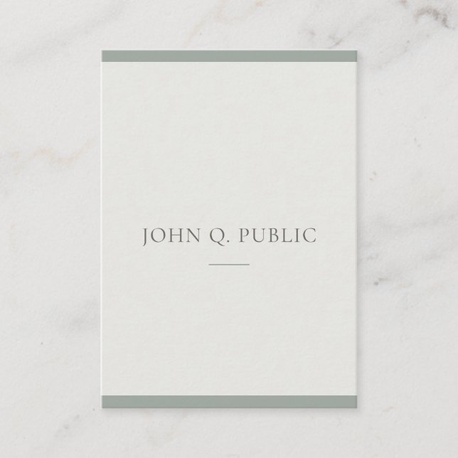 Modern Professional Minimalist Green Template Business Card (Front)