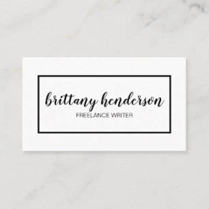 Modern Professional Minimalist Handwritten White Business Card