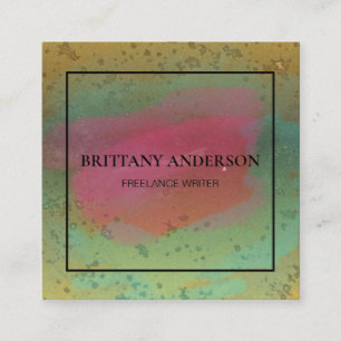 Modern Professional Minimalist Handwritten White S Square Business Card