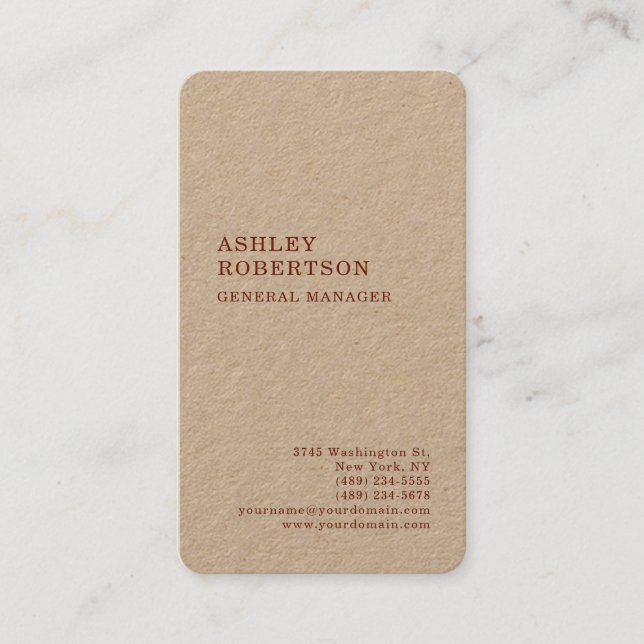 Modern Professional Minimalist Plain Business Card (Front)