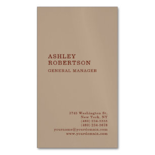 Modern Professional Minimalist Plain Magnetic Business Card