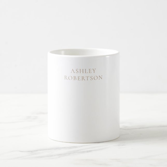 Modern Professional Minimalist Plain Own Name Coffee Mug (Center)