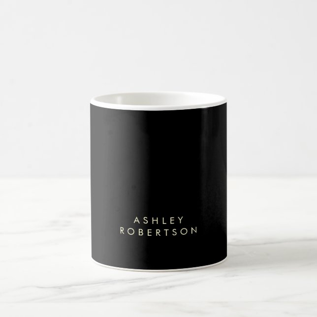 Modern Professional Minimalist Plain Own Name Coffee Mug (Center)