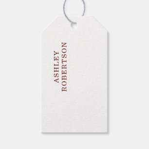 Modern Professional Minimalist Plain Own Name Gift Tags