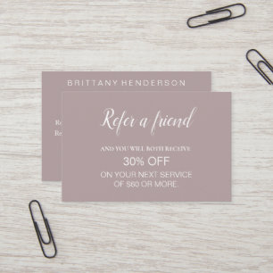 Modern Professional Minimalist Referral Business Card
