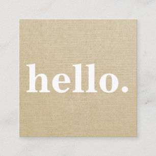 Modern Professional Minimalist Rustic Kraft Hello Square Business Card
