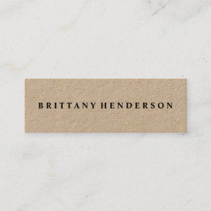Modern Professional Minimalist Rustic Kraft Mini Business Card