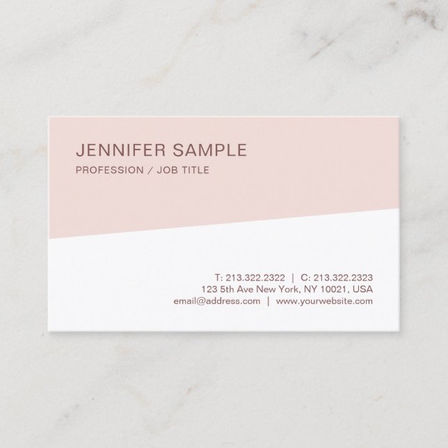 Modern Professional Minimalistic Elegant Template Business Card (Front)