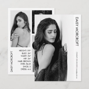 Modern Professional Model Actor Photo comp Card