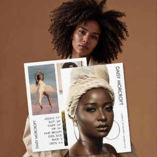 Modern Professional Model Actor Photo comp Card