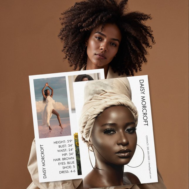 Modern Professional Model Actor Photo comp Card (Creator Uploaded)