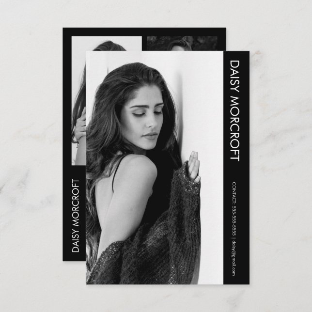 Modern Professional Model Actor Photo comp Card (Front/Back)