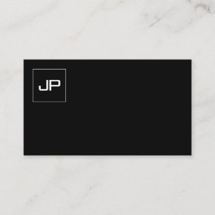 Modern Professional Monogram Black White BW Plain Business Card
