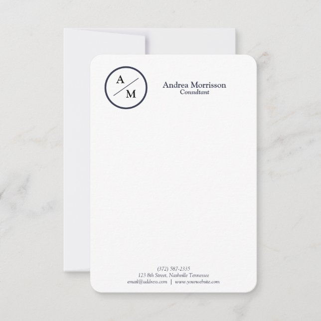 Modern Professional Monogram Card (Front)