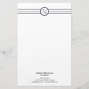 Modern Professional Monogram Stationery