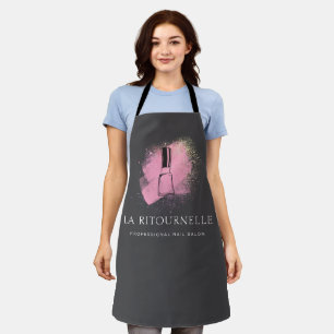Modern Professional Nail Salon Logo Branding Apron