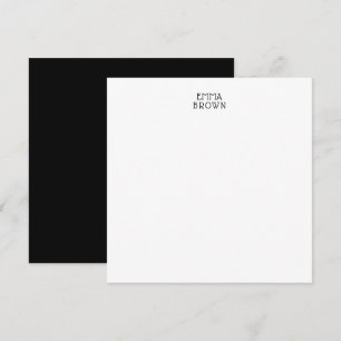 Modern Professional Name Black White Personalised Card