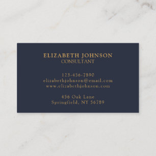 Modern Professional Navy Blue Company Logo Business Card