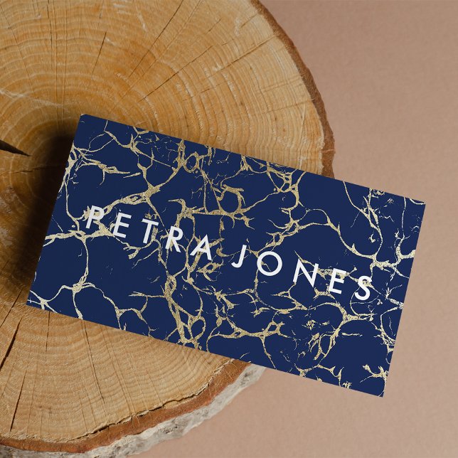 Modern professional navy blue gold chic marble business card (Modern professional navy blue gold chic marble )