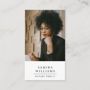 Modern Professional Notary Public Photo Business Card