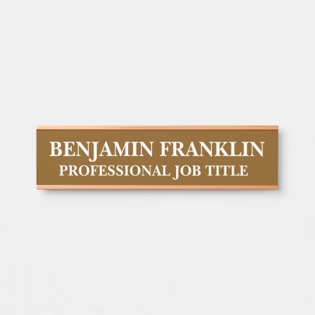 Modern Professional Office Door Sign Name Plate (Front)