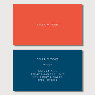 Modern Professional Orange & Teal  Business Card