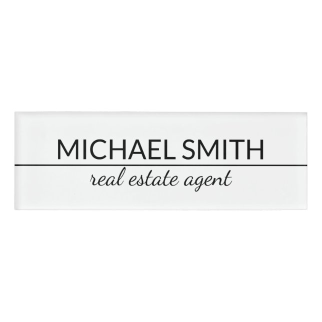 Modern Professional Personalised Name Tag (Front)