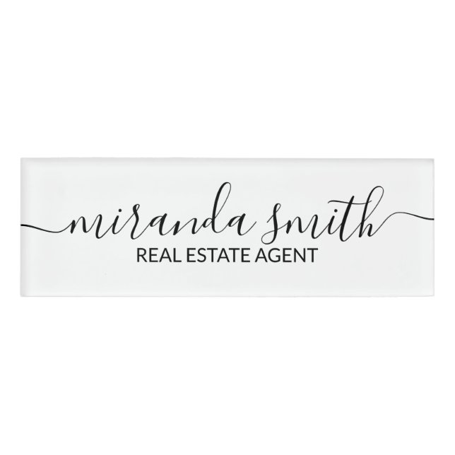 Modern Professional Personalised Name Tag (Front)