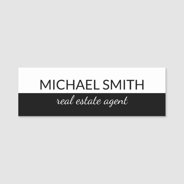 Modern Professional Personalised Name Tag (Front)