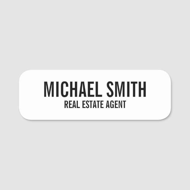 Modern Professional Personalised Name Tag (Front)