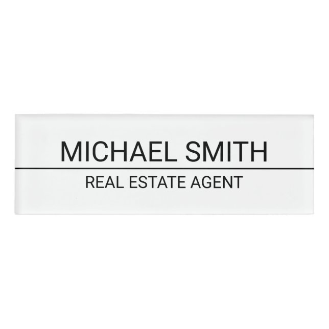 Modern Professional Personalised Name Tag (Front)