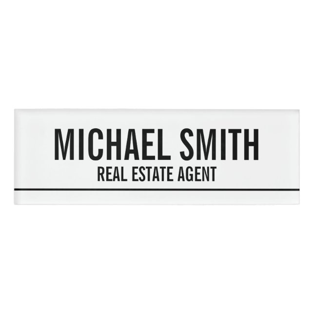 Modern Professional Personalised Name Tag (Front)