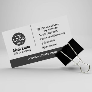 Modern professional personalized logo,name address business card
