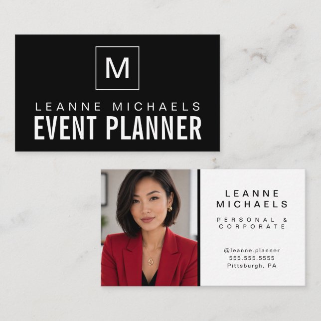 Modern Professional Photo Business Card (Front/Back)