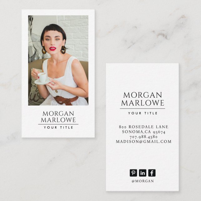 Modern Professional Photo Business Card (Front/Back)